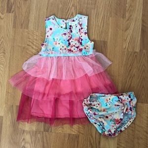 Matilda Jane Floral Tull Dress w/ diaper cover